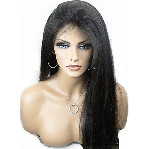 

Virgin Human Hair Glueless Full Lace / Lace Front Wig Brazilian Hair Silky Straight Wig With Baby Hair 130% / 150% 8-24 inch Shedding Free / Tangle Free Natural Black Women's Long / Mid Length Human