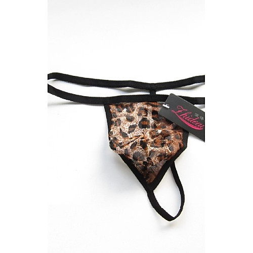 

Men's G-string Underwear Leopard Low Waist Brown Red Blue One-Size