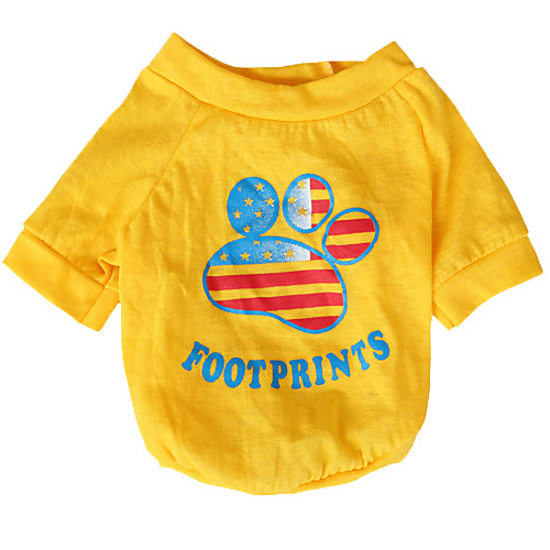 

Cat Dog Shirt / T-Shirt Dog Clothes National Flag Yellow Green Cotton Costume For Spring & Fall Summer Men's Women's Fashion