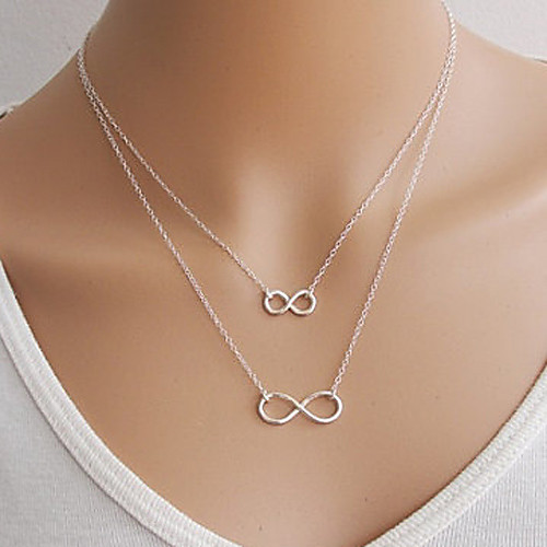 

Women's Pendant Necklace Layered Necklace Double Dainty Ladies Double-layer Fashion Alloy Gold Silver Necklace Jewelry For Special Occasion Birthday Gift