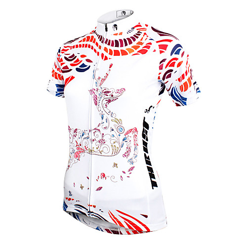 

ILPALADINO Women's Short Sleeve Cycling Jersey White Deer Plus Size Bike Jersey Top Mountain Bike MTB Road Bike Cycling Breathable Quick Dry Ultraviolet Resistant Sports Polyester 100% Polyester