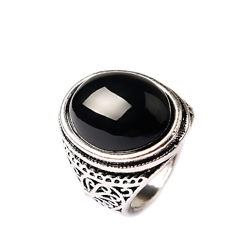 

Women's Statement Ring Black Red Gold Plated Obsidian Ladies Fashion Party Jewelry Simulated