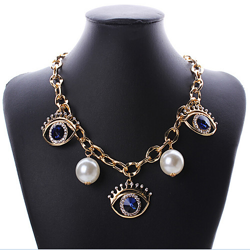 

Women's Choker Necklace Evil Eye European Fashion Pearl Rhinestone Alloy Screen Color Evil Eye Necklace Jewelry For