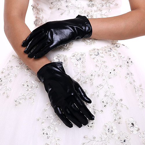 

Искусственная кожа До запястья Перчатка Свадебные перчатки С Оборки