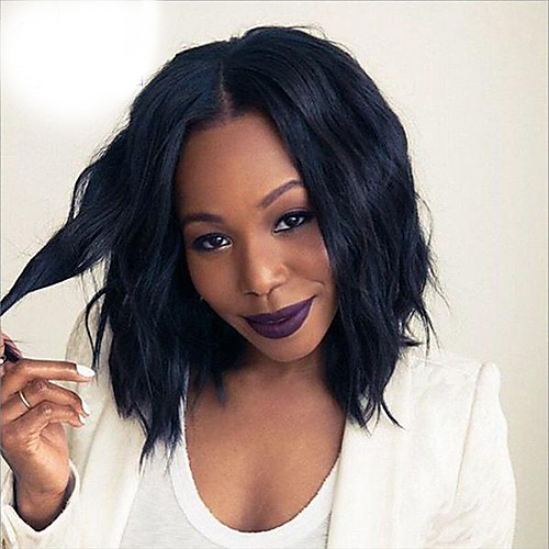 

Human Hair Unprocessed Human Hair Full Lace Lace Front Wig Bob style Brazilian Hair Natural Wave Natural Wig 130% Density with Baby Hair Natural Hairline African American Wig 100% Hand Tied Women's