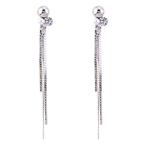 

Women's Crystal Drop Earrings Crystal Silver Plated Earrings Jewelry Silver For Party Daily Casual