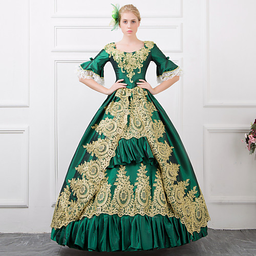 

Queen Victoria Готика Рококо Барроко Викторианский стиль Кружево Satin Жен. Платья Косплей Длинный костюмы
