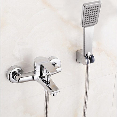 

Смеситель для душа / Смеситель для ванны - Современный Хром Ванна и душ Керамический клапан Bath Shower Mixer Taps / Одной ручкой Два отверстия