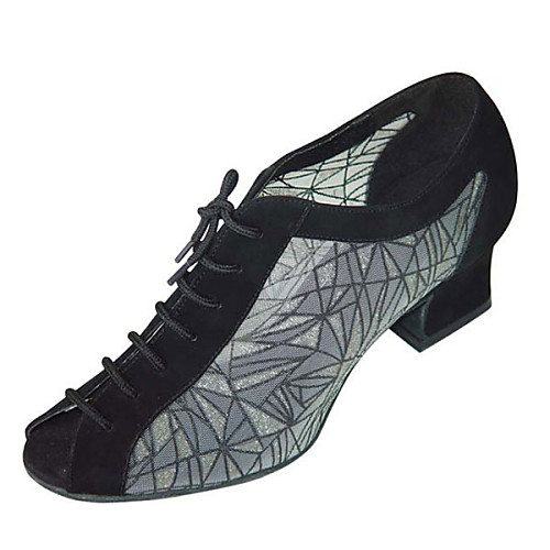 

Women's Dance Shoes Satin / Leatherette Modern Shoes / Ballroom Shoes Buckle Sandal / Heel Chunky Heel Non Customizable Almond / Black / Silver / Indoor / Performance / Practice / Professional / EU40