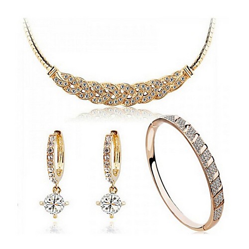 

Jewelry Set Ladies Party Work Casual Fashion Earrings Jewelry Gold / Silver For Party Special Occasion Anniversary Birthday Gift / Necklace