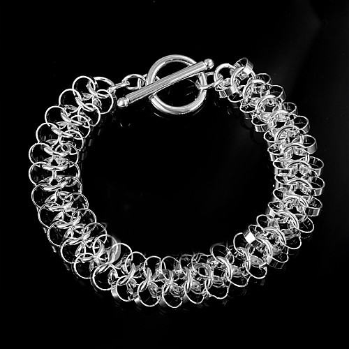 

Women's Chain Bracelet Unique Design Fashion Sterling Silver Bracelet Jewelry Silver For Wedding Party Daily Casual