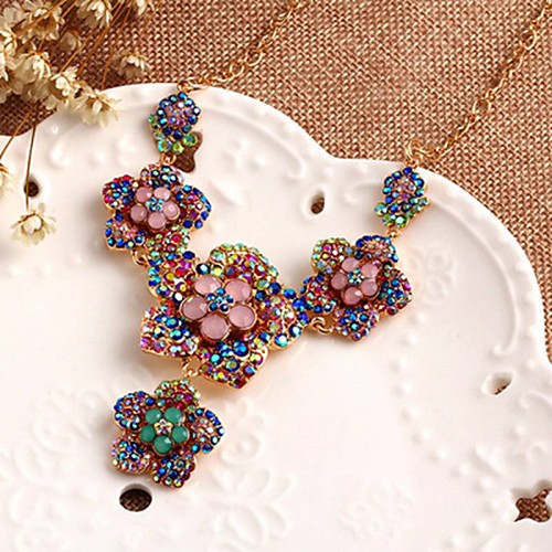 

Designer Jewelry Choker Necklace Vintage Flower Statement Necklace
