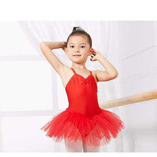 

Детская одежда для танцев / Балет Балетное трико Учебный Спандекс Без рукавов, Красный