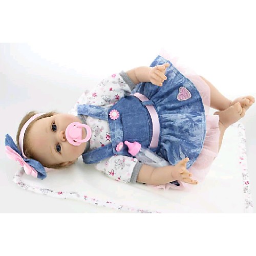 фото Npkcollection npk doll куклы реборн дети 22 дюймовый силикон винил - новорожденный как живой милый стиль ручная работа безопасно для детей non toxic детские девочки игрушки подарок / ce Lightinthebox