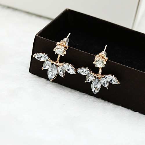 

Women's Crystal Stud Earrings Flower Crystal Earrings Jewelry Silver / Golden For Wedding Party Daily Casual