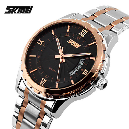

SKMEI Men's Luxury Watches Wrist Watch Quartz Stainless Steel Silver 30 m Water Resistant / Waterproof Calendar / date / day Analog Ladies Charm - White Black Blue Two Years Battery Life / Maxell626