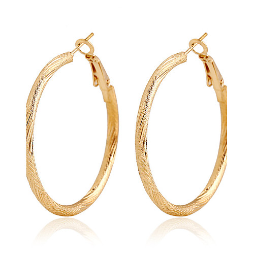 

Women's Hoop Earrings Gold Plated Earrings Jewelry Screen Color For