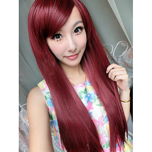 

Cosplay Costume Wig Synthetic Wig Straight Straight Wig Long Fuxia Synthetic Hair Women's