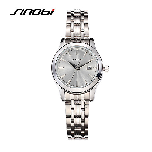 

SINOBI Women's Luxury Watches Wrist Watch Quartz Silver 30 m Water Resistant / Waterproof Calendar / date / day Analog Ladies Luxury Fashion Elegant - Silver