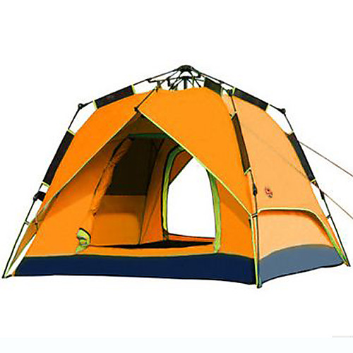 

Shamocamel 4 человека Туристические палатки На открытом воздухе С защитой от ветра, Водонепроницаемость, Ультрафиолетовая устойчивость Двухслойные зонты Автоматический Сферическая Палатка 2000-3000, Оранжевый