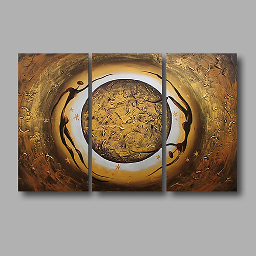 

Oil Painting Hand Painted - Abstract Modern Stretched Canvas / Three Panels