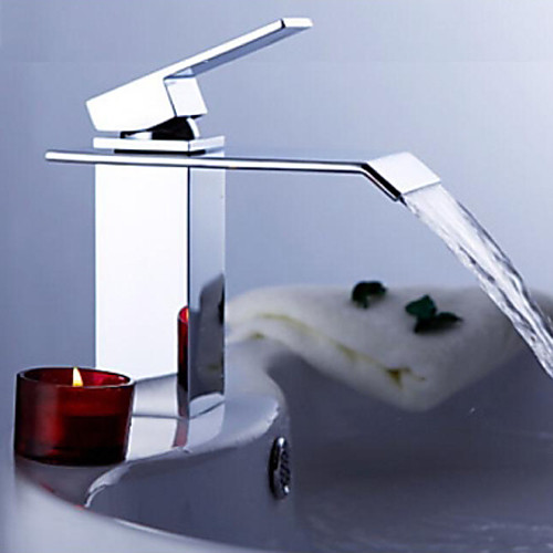 

Ванная раковина кран - Водопад Хром По центру Одной ручкой одно отверстиеBath Taps