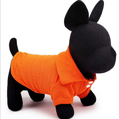 

Dog Shirt / T-Shirt Dog Clothes Orange Yellow Green Costume Cotton Solid Colored Casual / Daily Simple Style XS S M L XL
