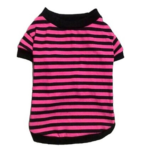 

Cat Dog Shirt / T-Shirt Dog Clothes White Yellow Pink Costume Cotton Stripes Casual / Daily XS S M L XL