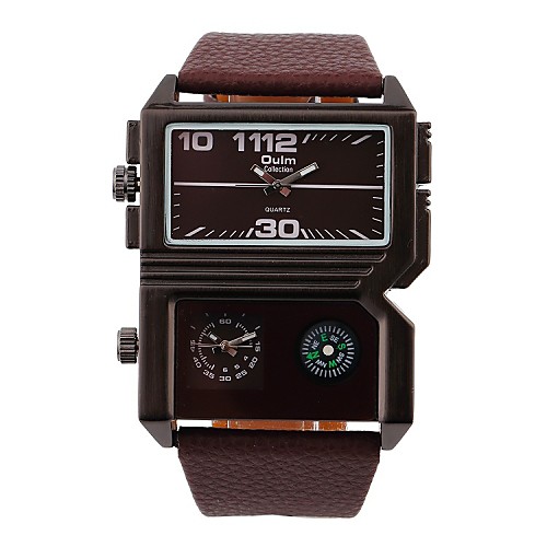

Men's Wrist Watch Quartz Leather Black / Brown Dual Time Zones Casual Watch Analog Classic - White Black Brown Two Years Battery Life / Stainless Steel / SOXEY SR626SW