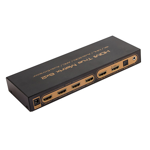 

матрица 6x2 HDMI 1.4V пип 4k 2k 3d поддержка EDID дуги Audio Extractor 5.1 переключатель или разветвитель 6 вход 2 выход преобразователя
