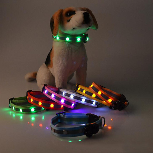 фото Собака ошейники отражение светодиодные фонарики нейлон красный зеленый синий lightinthebox