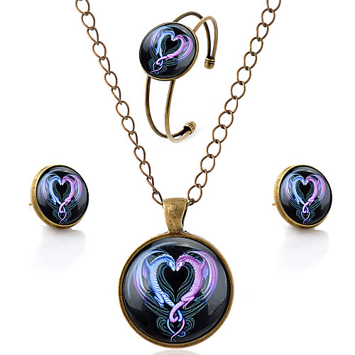 

Unisex Jewelry Set Dragon Heart Love Ladies Simple Style Earrings Jewelry Brown For Party Daily Casual / Necklace / Bracelets & Bangles