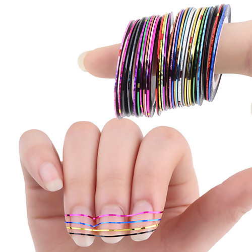 

30 pcs Nail Foil Striping Tape nail art Manicure Pedicure Punk / Fashion Daily / Foil Stripping Tape