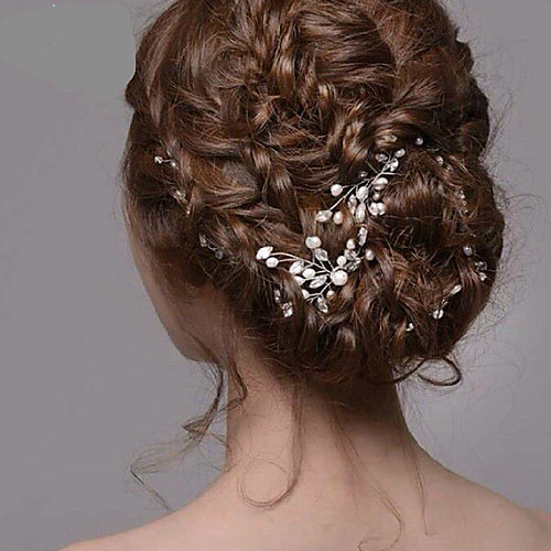 

Women's Elegant & Luxurious Crystal / Rhinestone Pearl Crystal Hairpins Hair Charms Wedding Party / Imitation Pearl / Alloy