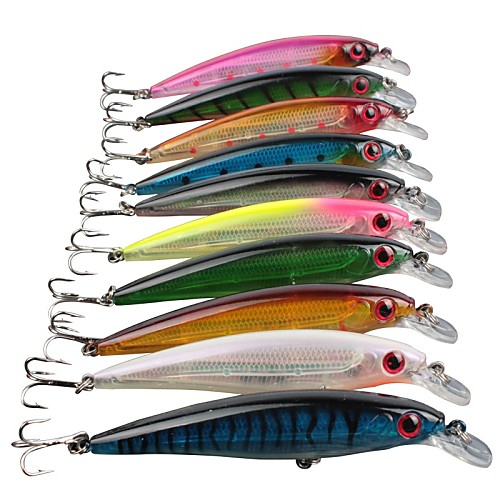 

10 pcs Fishing Lures Hard Bait Minnow Sinking Bass Trout Pike Sea Fishing Bait Casting Spinning Hard Plastic Metal / Jigging Fishing / Freshwater Fishing / Bass Fishing / Lure Fishing