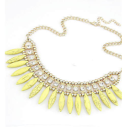 

Women's Pearl Statement Necklace Pearl Necklace Statement Ladies European Fashion Pearl Resin Alloy Yellow Red Blue Necklace Jewelry For Party