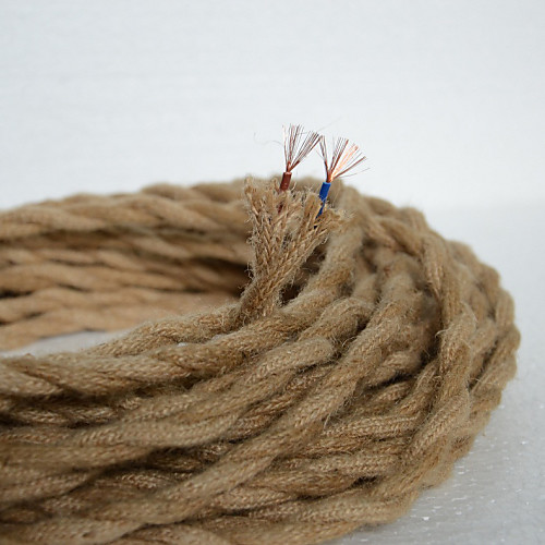

(50m / lot) 2 0.75 антикварная двойная плетеная веревка конопли электрическая проволока vintage подвеска свет шнур трикотажные фары аксессуары