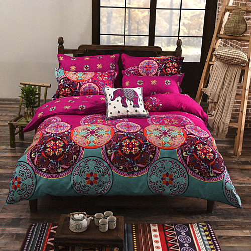 

Duvet Cover Sets Floral Cotton Reactive Print 4 PieceBedding Sets