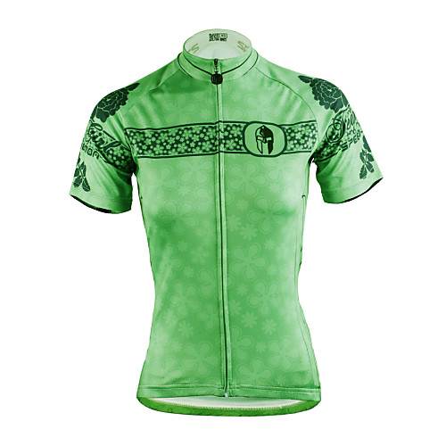 

ILPALADINO Women's Short Sleeve Cycling Jersey Green Plus Size Bike Jersey Top Mountain Bike MTB Road Bike Cycling Breathable Quick Dry Ultraviolet Resistant Sports Polyester 100% Polyester Terylene