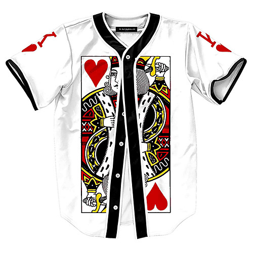 

Men's Daily Active T-shirt - Geometric Print Round Neck White / Short Sleeve / Summer