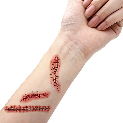 

waterproof-temporary-tattoo-sticker-halloween-terror-wound-realistic-blood-injury-scar-fake-tattoo-sticker