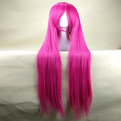 

top quality pink cosplay wig woman s wigs super long straight animated synthetic hair wigs party wigs Halloween