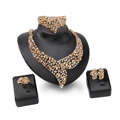 

Jewelry Set Statement Cuff Vintage Party Work Casual 18K Gold Plated Cubic Zirconia Earrings Jewelry Gold For Party Special Occasion Anniversary Birthday Gift 1 set / Necklace