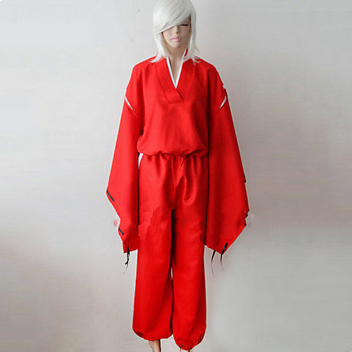 фото Вдохновлен инуяша inu yasha аниме косплэй костюмы японский косплей костюмы / кимоно однотонный длинный рукав кофты / брюки / пояс назначение муж. / жен. Lightinthebox