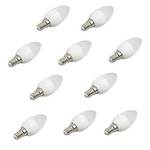 

10 шт. 3 W LED лампы в форме свечи 200 lm E14 C35 8 Светодиодные бусины SMD 2835 Декоративная Тёплый белый Холодный белый 220-240 V / RoHs