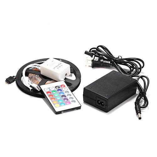 

5м 60 × 2835smd RGB свет водить прокладки и 24key питания пульта дистанционного управления и питания 12v