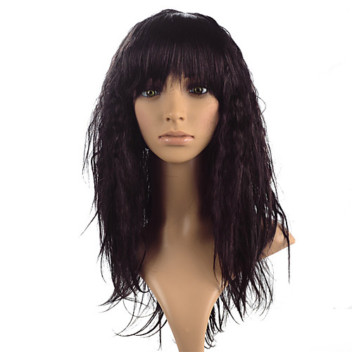 

Synthetic Wig kinky Straight Straight Yaki With Bangs Lace Front Wig Long Black Brown Fuxia Synthetic Hair Women's Heat Resistant Black Brown