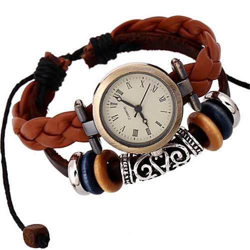 

Women's Fashion Watch Bracelet Watch Digital Leather Brown Analog Bohemian - Brown