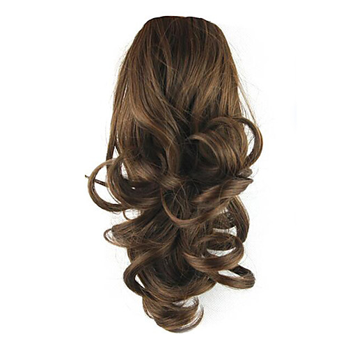 

length brown wig 36cm synthetic curly high temperature wire tying contract type horsetail color 2 33