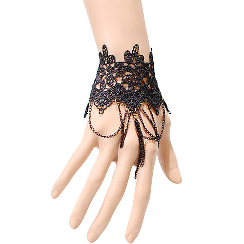 

Women's Ring Bracelet / Slave bracelet Flower Cheap Ladies Unique Design Gothic Fashion Lace Bracelet Jewelry Black For Party Daily Casual Cosplay Costumes